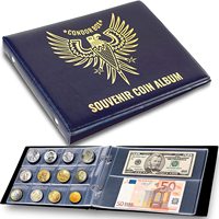 Album porte-monnaie de Collection, 180 pochettes, livre de rangement grand format, pour Collection d'argent or et argent, 10 pochettes