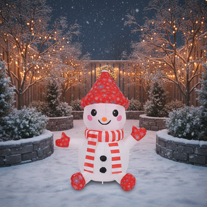 โมเดลตุ๊กตาหิมะเป่าลมขนาด 1.2 เมตร สำหรับตกแต่งงานปาร์ตี้กลางแจ้ง ตกแต่งวันหยุด และใช้เป็นอุปกรณ์ประกอบฉากเทศกาลฤดูหนาว - Product Image 1