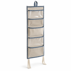 Makeup Organizer <b>Bag</b> Roll Up Hanging Cosmetic Storage with Clear PVC and Mesh Pockets D Ring Custom Logo - Product Image 1