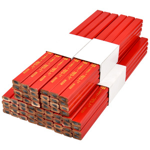 Lápiz de Carpintero con Cuerpo de Madera, Mina Negra, Punta Plana, Herramienta para Dibujar y Bocetar, Color Rojo, Impresión UV, Base de Aceite, Lápices Estándar - Product Image 2