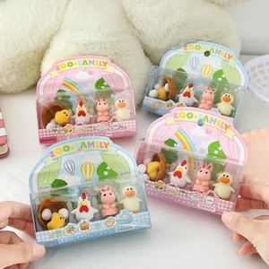 4 pièces/boîte Gommes à effacer en forme d'animaux de la ferme mignons et amusants, papeterie créative pour étudiants, gommes à effacer pour crayons, cadeaux pour enfants, fournitures scolaires - Product Image 1