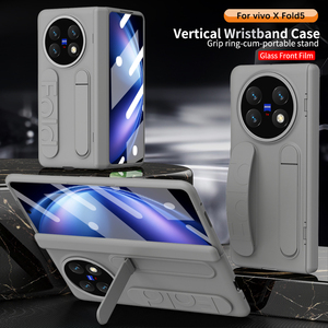 Custodia Protettiva Completa con Supporto Elastico a Cerniera per vivo <span class=keywords><strong>X</strong></span> Fold <span class=keywords><strong>5</strong></span> / <span class=keywords><strong>X</strong></span> Fold 3 Pro <span class=keywords><strong>X</strong></span> Fold 2 con Vetro Temperato e Cover Pieghevole - Product Image 2