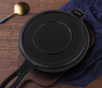 2021 en iyi yapışmaz demir kare Mini devirme kullanılan Waffle Wok kapaklı Stir pişirme şerit beyaz ahşap saplı kızartma tavası
