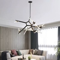 Lustre de branche d'arbre nordique, éclairage de salon et de salle à manger d'escalier duplex créatif postmoderne personnalisé.