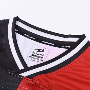 <span class=keywords><strong>Maillot</strong></span> de football en mesh imprimé par sublimation personnalisé, style court, col en V, streetwear, <span class=keywords><strong>maillot</strong></span> de sport de football - Product Image 3