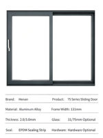 Pintu Lipat Aluminium Villa Modern Grosir Bersertifikasi NFRC dengan Kaca Tempered Double Low-E untuk Penggunaan Hunian & Luar Ruangan