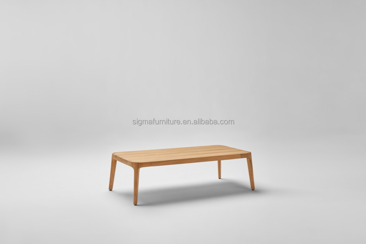 Outdoor Patio Garden Furniture Table Frame and Top in Teak Wood Rectangular Coffee Table