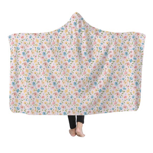 Stampa a sublimazione personalizzata in velluto di cristallo per dormire coperte indossabili Dropshipping <span class=keywords><strong>mantello</strong></span> con cappuccio coperta per adulto - Product Image 3