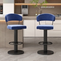 Tabouret de bar pivotant moderne de luxe léger, réglable en hauteur avec dossier, chaise de comptoir minimaliste pour bar à domicile, cuisine
