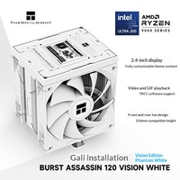 Thermalright Burst Assassin 120 VISION BLANC LCD CPU Cooler 6 tuyaux de chauffage double ventilateur pour assemblage de PC