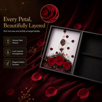 Boîte à bijoux en fleurs préservées au prix d'usine, boîtes Roja, cadeau de mariage, cadeaux pour femmes, Saint-Valentin, Nouvel An, Noël