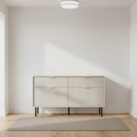 Commode en bois moderne personnalisable avec 2 tiroirs, meuble modulaire et réglable pour chambre à coucher et salon