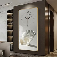 Venta Directa de Fábrica, Relojes de Pared Decorativos de Porcelana de Cristal, Arte Moderno Personalizado, Marco de Aleación de Aluminio Dorado