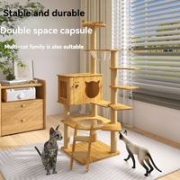 Tour d'arbre à chat de luxe du sol au plafond XXL-Design moderne beige personnalisé avec plates-formes et hamac pour fournisseur multi-chats