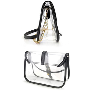 Custom PVC Women's Shoulder Bags <strong>Clear</strong> Bag Stadium Approval Waterproof <strong>Handbag</strong> for Travel Fashion Transparent Crossbody Bags - Product Image 5