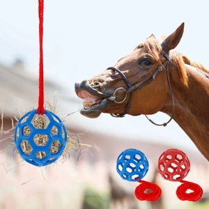 Suministros interactivos para mascotas, Bola de alimentación de caballos ahuecada de goma para ganado, ovejas, ponis, bolas de heno para ejercicio de juego interactivo - Product Image 4