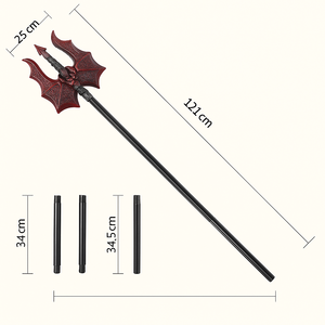 Halloween Décor Halloween Armes Simulées Halloween Diable Lance Arme pour Cosplay Performance <span class=keywords><strong>Rouge</strong></span> Noir Chauve-Souris <span class=keywords><strong>Aile</strong></span> Trident Prop - Product Image 5