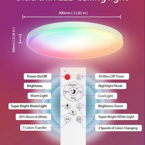 Plafonnier LED rond intelligent WiFi Rgbcw à intensité variable, compatible avec l'application Tuya, compatible avec Alexa, lumière ambiante pour la maison, la chambre à coucher, le salon - Product Image 4