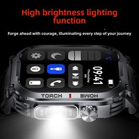 Reloj Inteligente con Llamadas, Resistente al Agua 3ATM, Linterna LED, Brújula, Monitor de Salud 24/7, Reloj Deportivo para Exteriores Unisex