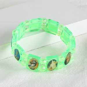 종교 팔찌 보석 PVC 사각 매력 탄성 구슬 팔찌 성도 스티커 드롭 오일 팔찌 묵주 선물 - Product Image 3