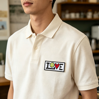 En gros, patchs brodés personnalisés thermocollants avec bordure Merrow, motifs tennis, cœur, lettre d'amour, badges brodés et appliques pour casquettes et vêtements