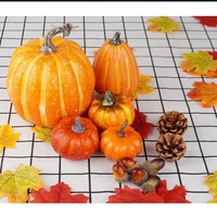 Labu Coklat Disikat Putih Musim Gugur Buatan Labu Dekoratif Pedesaan untuk Musim Gugur Halloween Dekorasi Pesta Thanksgiving Liburan