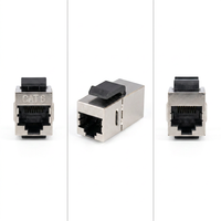 Módulo de red RJ45 Keystone Jack Cat6A blindado macho/hembra de aleación de zinc metálica FTP 10Gbps, conector Ethernet sin herramientas para patching