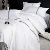 Ensemble de literie en coton de luxe de style moderne, 4 pièces, écologique et durable, tailles personnalisables pour les hôtels (toutes saisons)