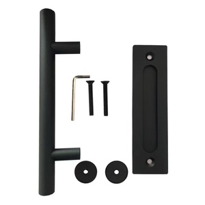 Manijas para Puertas Corredizas de Estilo Americano, de Acero al Carbono, Tubo Redondo, Color Negro, Control Táctil Ambidiestro, 1 Año de Garantía - Product Image 1