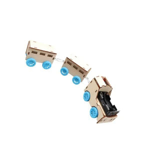 OKYN-G5459 Kit Educativo Electrónico STEM de Madera para Armar un Tren Pequeño de Tres Secciones para el Aprendizaje de los Niños - Product Image 4