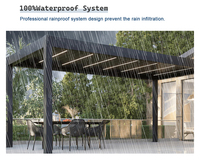 Pergola moderne en aluminium à persiennes orientables, taille personnalisée, toit bioclimatique électrique automatique, imperméable, protection solaire extérieure, écologique