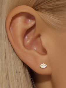 Pendientes de Plata 925 de Lujo con Ópalo y Circonita, Estilo Moderno para Mujer, Diseño de Moda para Bodas y Regalos - Product Image 3