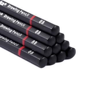 Foska <span class=keywords><strong>Simple</strong></span> poignée noire 7 pouces 12 pièces 8B 6B 4B 2B HB 2H crayons crayons pré-affûtés avec gomme pour les examens bureau croquis - Product Image 5