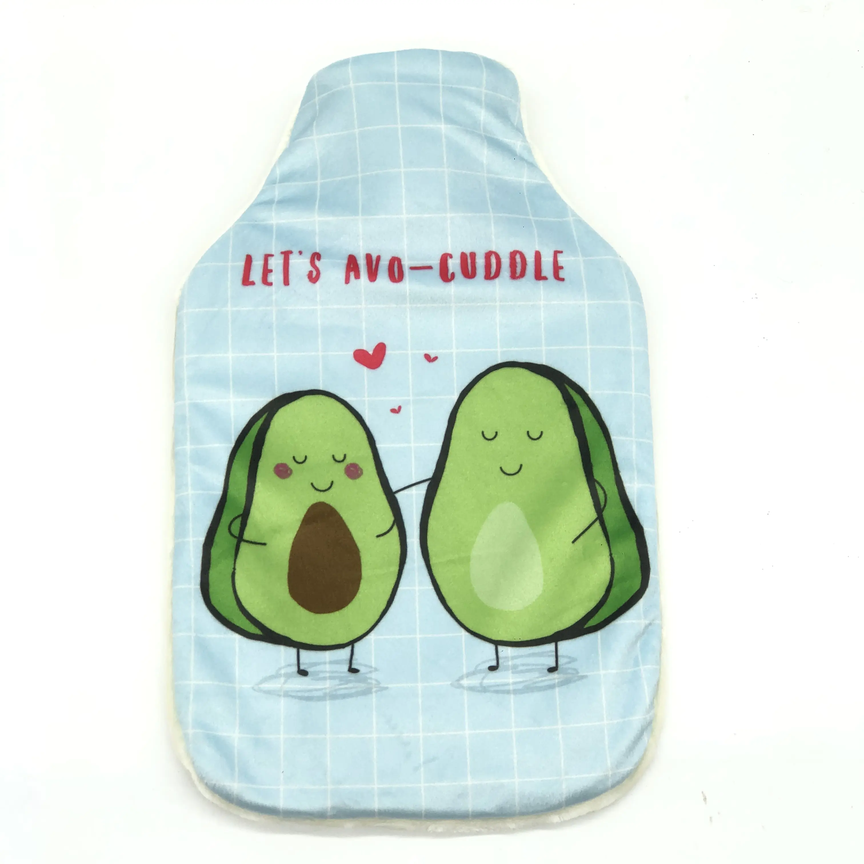 Hot Sale Cartoon avocado Hot Water Bag With Plush Cover For Winter Hot Water Bottle