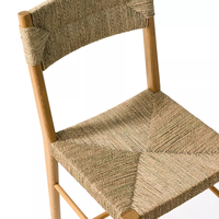 Chaise de salle à manger en bois massif tressé, tabouret de bar, mobilier pour hôtel, villa, restaurant, article très demandé