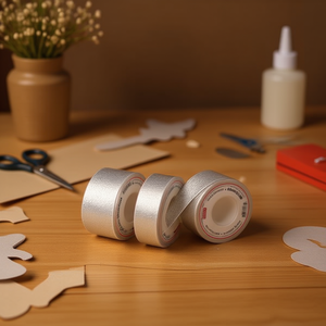 Il nastro decorativo 3,8 cm x 3,5 m argento per artigianato e decorazioni - Product Image 1