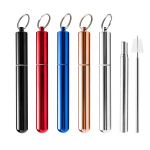 Luxury Collapsible <b>Drinking</b> <b>Straw</b> with Case Easy-to-Take Portable Telescopic Feature Factory Price Drinkware Accessory - Product Image 3