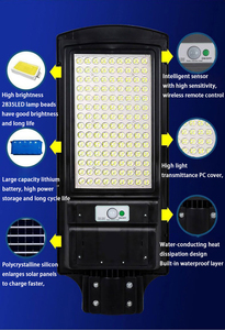 Farola solar integrada para el hogar, jardín al aire libre, inducción de radar, resistente al agua con clasificación IP65, cuerpo de aluminio - Product Image 6