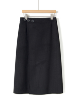 Falda de lana transpirable de doble cara para mujer, estilo cruzado formal, diseño de ganchillo, agradable al tacto, OEM/ODM de fábrica