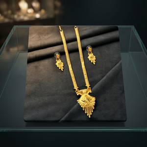 Conjunto de Collar y Pendientes Largos de Cadena de Palomitas Tradicionales de Latón con Microchapado en Oro de 14K, 18K, 24K para Mujer al por Mayor, 24 Pulgadas - Product Image 4