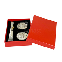 Pierres de refroidissement de liqueur de whisky, ensemble de pièces de monnaie en argent personnalisé, boîte-cadeau rouge en acier inoxydable, whisky glace en métal, Dollar, nouveau