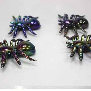 Spooky Hollow Oil Slick <b>Spiders</b> 2 Pack Iridescent Halloween Decoration - Product Image 2