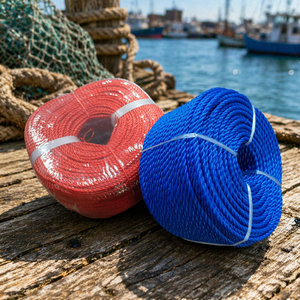 Cuerda de Polipropileno PP de 3 Hilos y 4 Capas, Color Azul y Blanco, Cuerdas de Pesca, Cordones de Pesca, Corda de PP para Pesca - Product Image 3