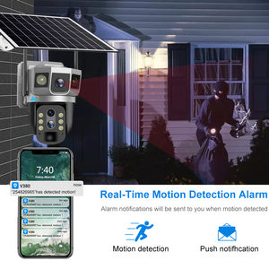 Sim-Karte Camara Seguridad Außen daten Full color Multi 3-Objektiv Solar CCTV V380 Pro 10X Zoom 4G Außen kamera De Surveillance - Product Image 4