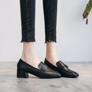 Chaussures <span class=keywords><strong>Bateau</strong></span> Mule pour Femmes Confortable en Cuir <span class=keywords><strong>Beige</strong></span> Noir Talons Bas Carrés de Haute Qualité Slide Vente en Gros - Product Image 6
