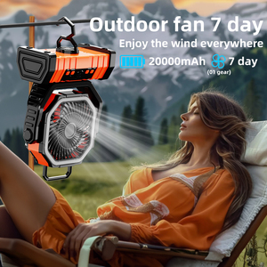 Meilleure vente 20000mah extérieur solaire portable Camping Fanc avec télécommande et lumière LED en plastique solaire F6 Camping Fan - Product Image 5