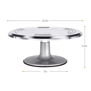 Aluminum Alloy Cake Turntable 12.2 In Diameter 5.3 In Height Cake Decorating Stand <b>Baking</b> Tool With <b>Silicone</b> Base - Product Image 1