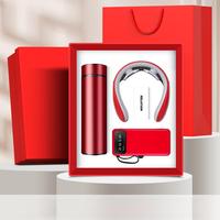 Ensemble cadeau d'affaires de luxe avec logo personnalisé, thermos en métal 304, masseur de nuque, batterie externe - pour le bureau ou les voyages