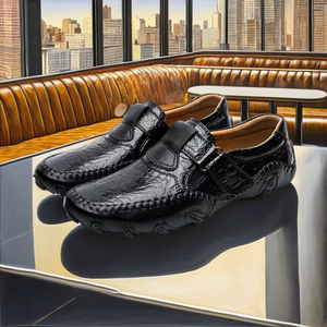 Mocasines Casuales para Hombre, Suela Suave, Transpirables, de Cuero, Talla Grande, Estilo Slip-on de PU para Trabajo, Conducir y Bodas - Product Image 3