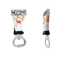 Décapsuleur magnétique 3D amusant en résine, figurine de chef de dessin animé pour la décoration de la maison et de la cuisine